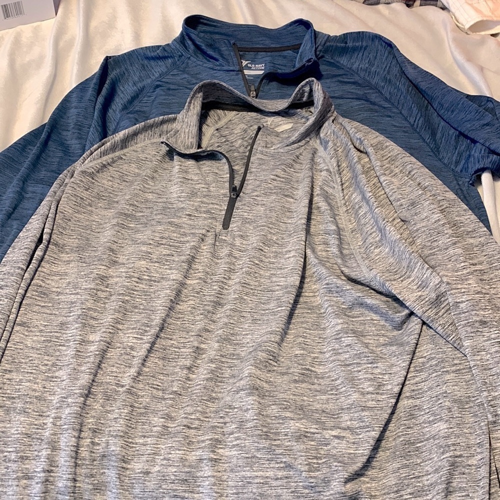 Old navy active Go Dry long sleeve 3/4 zip performance dri fit size XL blue gray